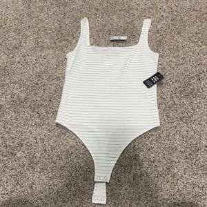 Express Striped Thong Bodysuit Tank - Small